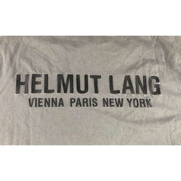 Helmut Lang T Shirt Men M Gray 100% Cotton Embroider Short Sleeve Eagle Graphic - Picture 4 of 9